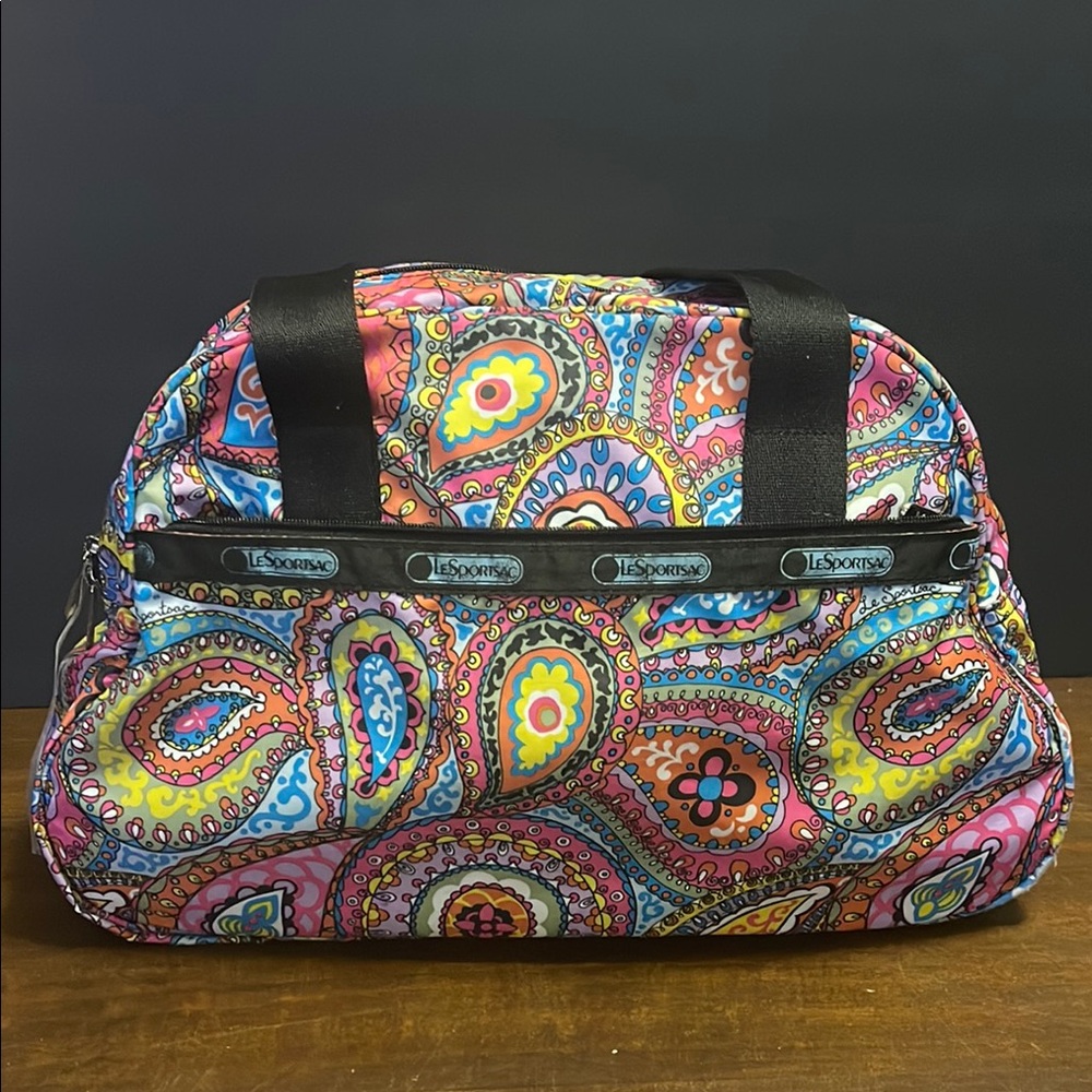 Lesportsac Red and Pink Travel Bag with Dome Top